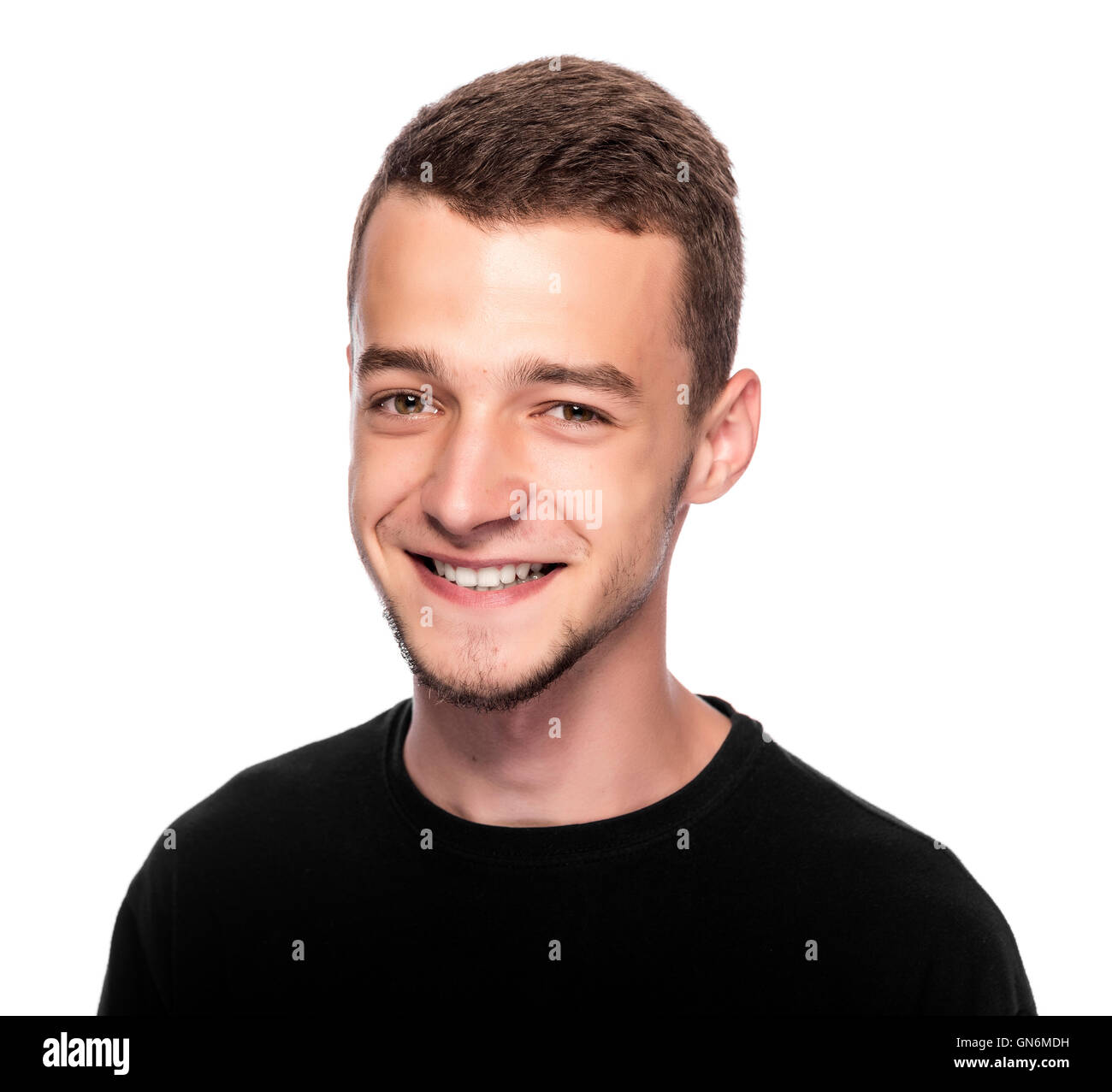 Happy young man isolated on white background Stock Photo - Alamy