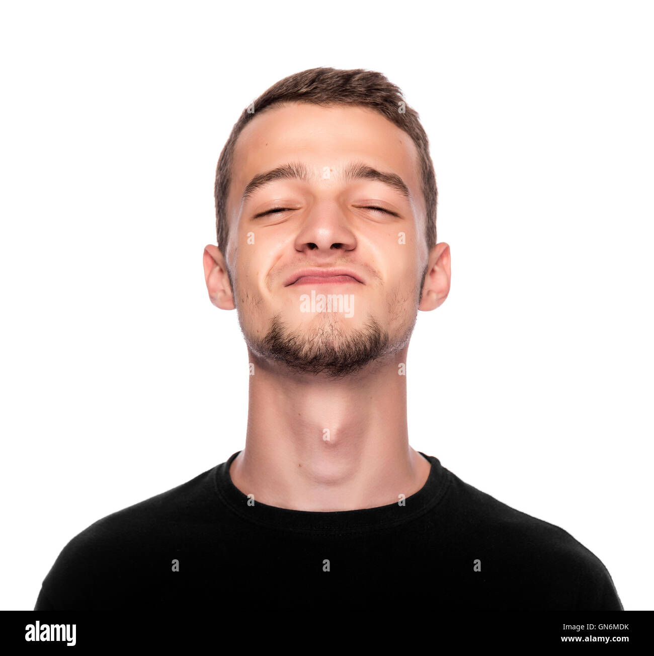 Happy young man isolated on white background Stock Photo - Alamy