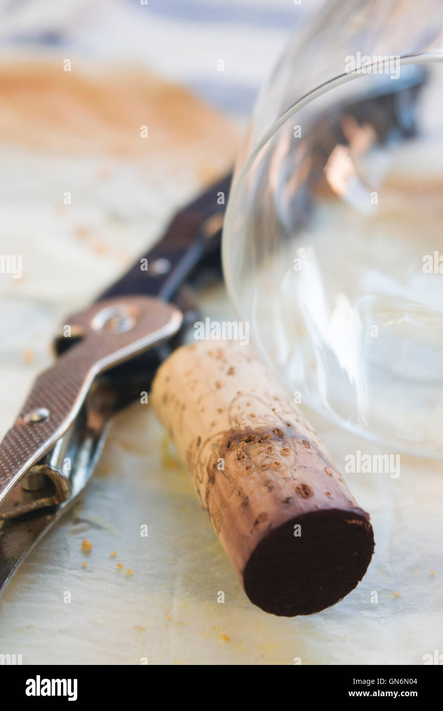 wine cork of an aged red wine Stock Photo Alamy
