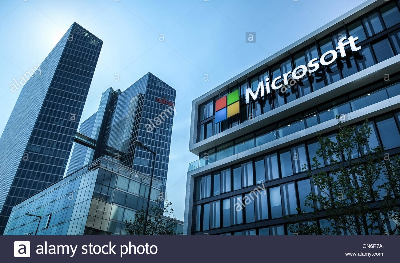 Image result for microsoft logo and building
