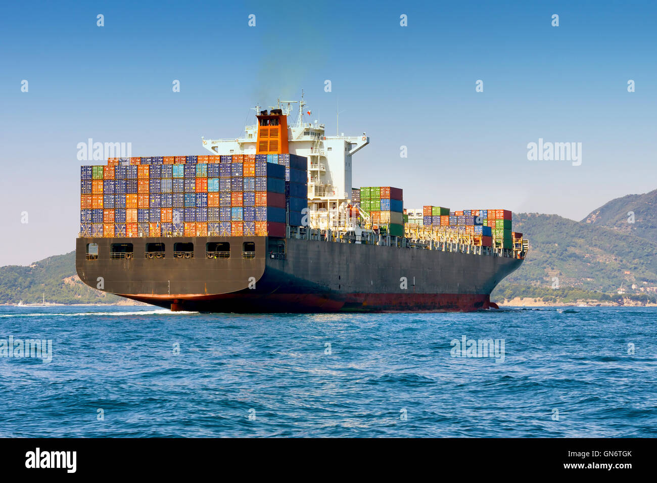 cargo container ship Stock Photo