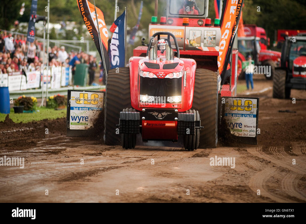 super stock tractor competing in a tractor pull Stock Photo