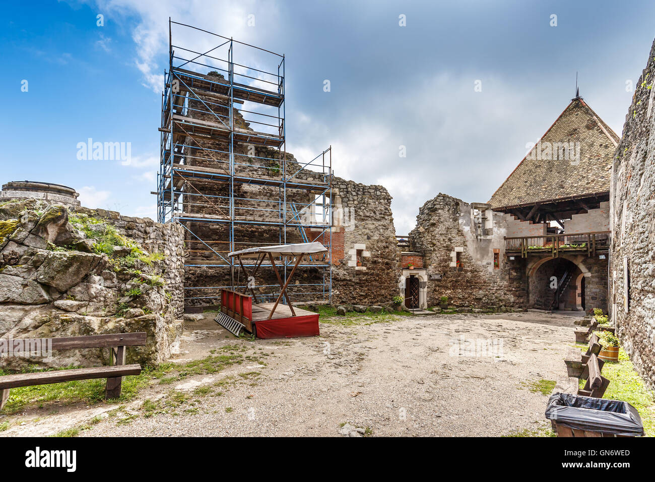 Ruin castle of Visegrad, Hungary Stock Photo