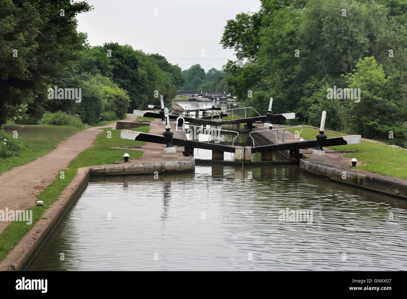 hatton locks on the grand union canal at knowle Stock Photo - Alamy