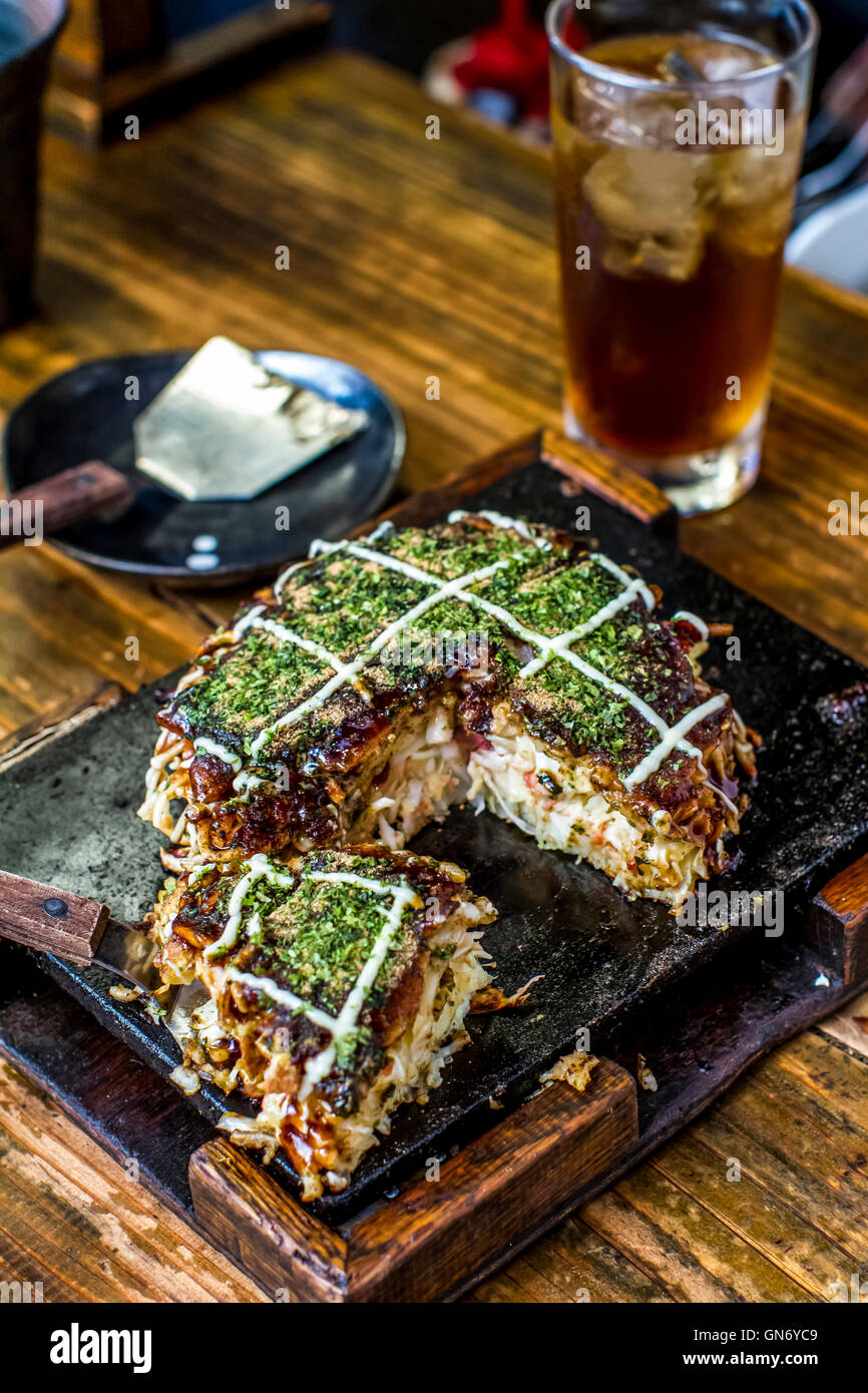 Okonomiyaki, Osaka, Japan Stock Photo