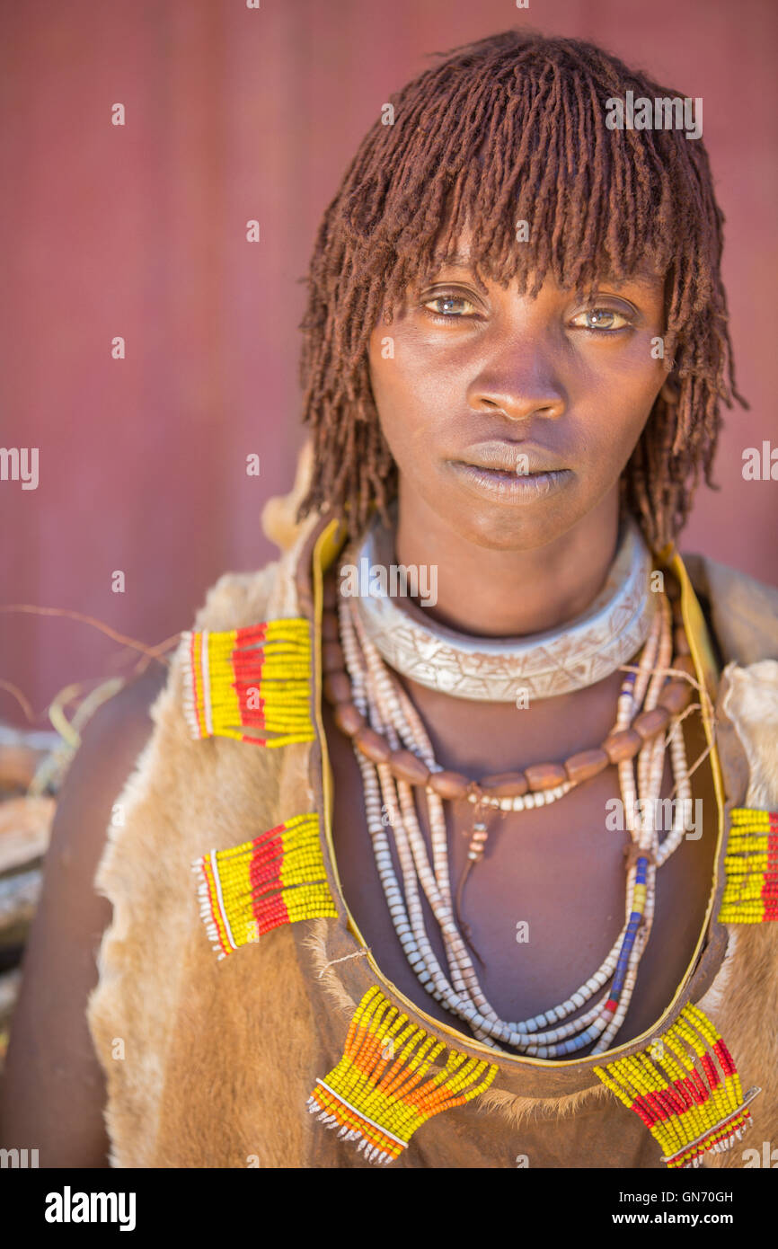 Portrait of Hamer tribe, Turmi, Omo Valley - Ethiopia Stock Photo - Alamy