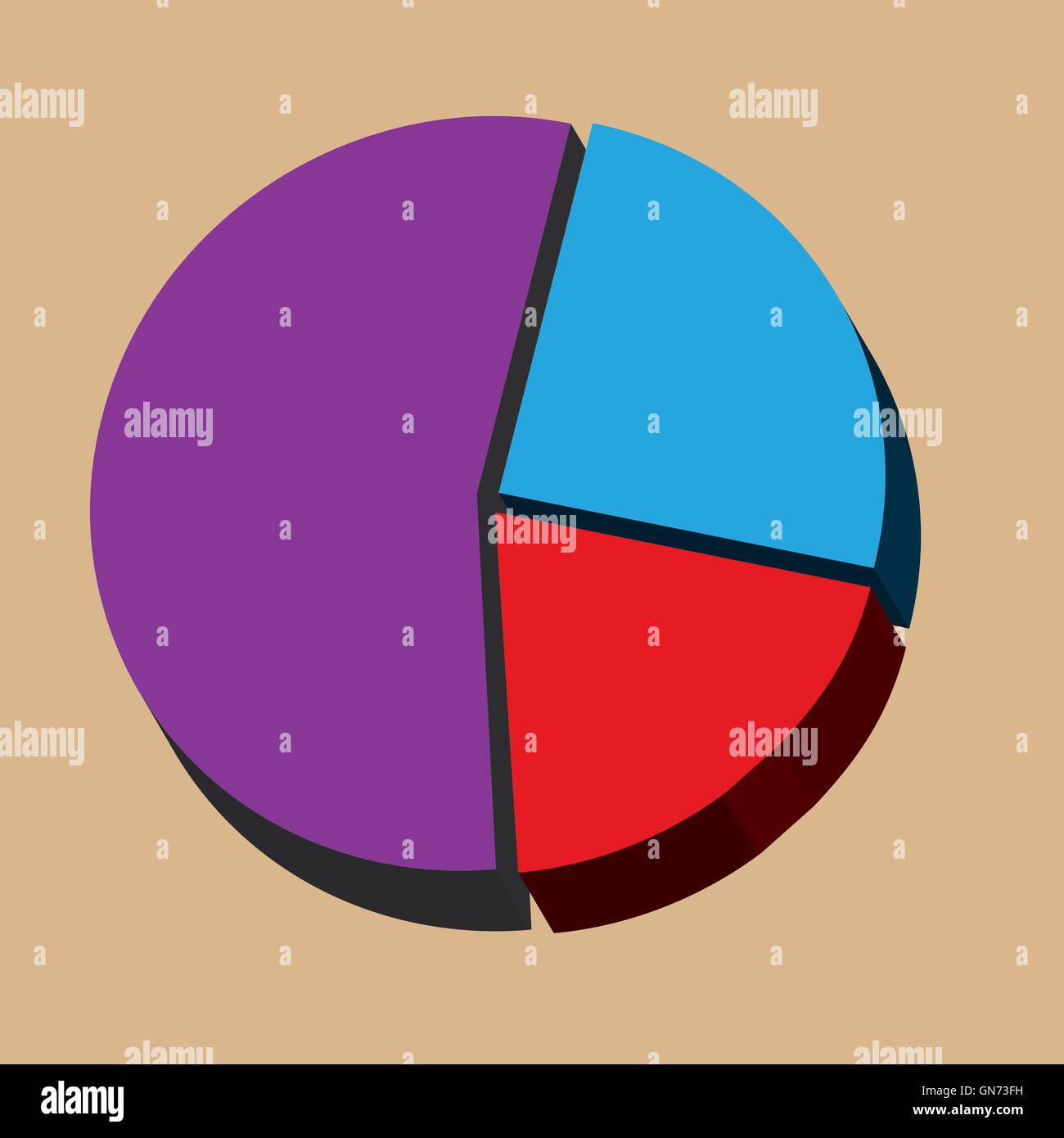 Pie chart infographics isolated with three sections Stock Photo Alamy