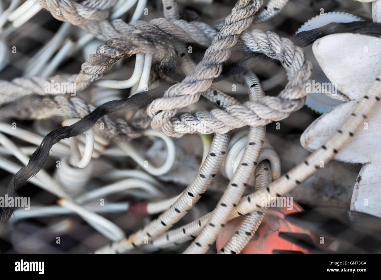 abstract background texture ropes and cords closeup Stock Photo