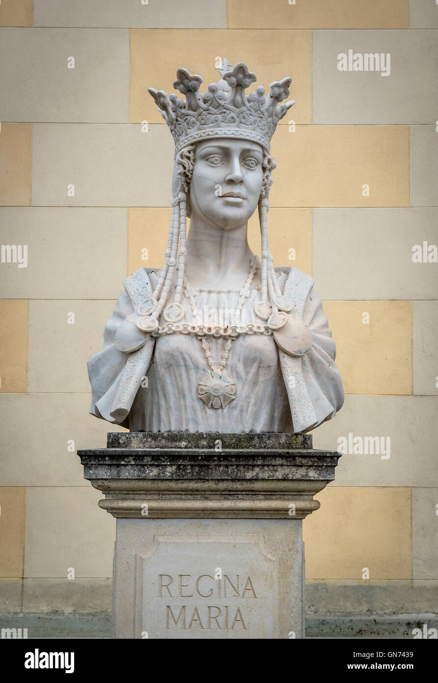 Marie of Romania bust in Citadel of Alba Iulia city in Romania Stock Photo