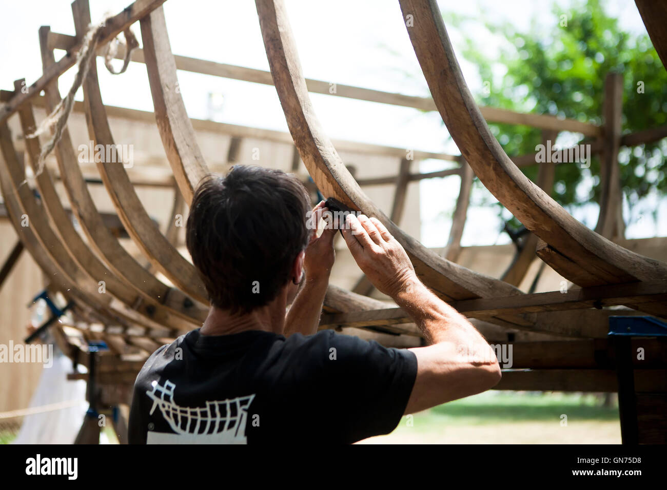 Albaola Itsas Kultur Faktoria boat builder - USA Stock Photo