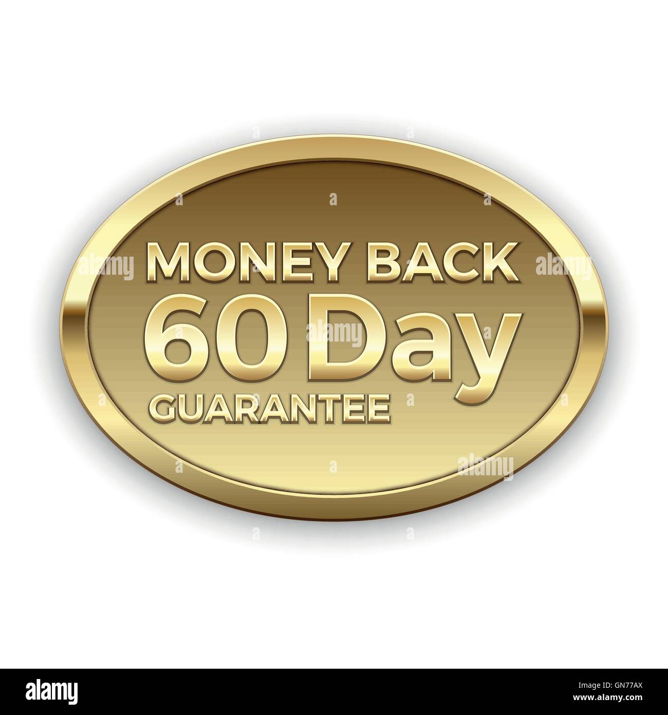 Golden 60 day money back guarantee badge Stock Vector Image & Art - Alamy