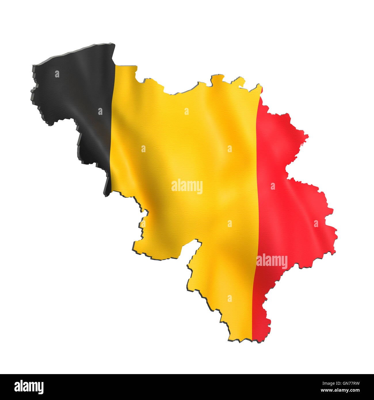 3d rendering of Belgium map and flag on white background Stock Photo ...