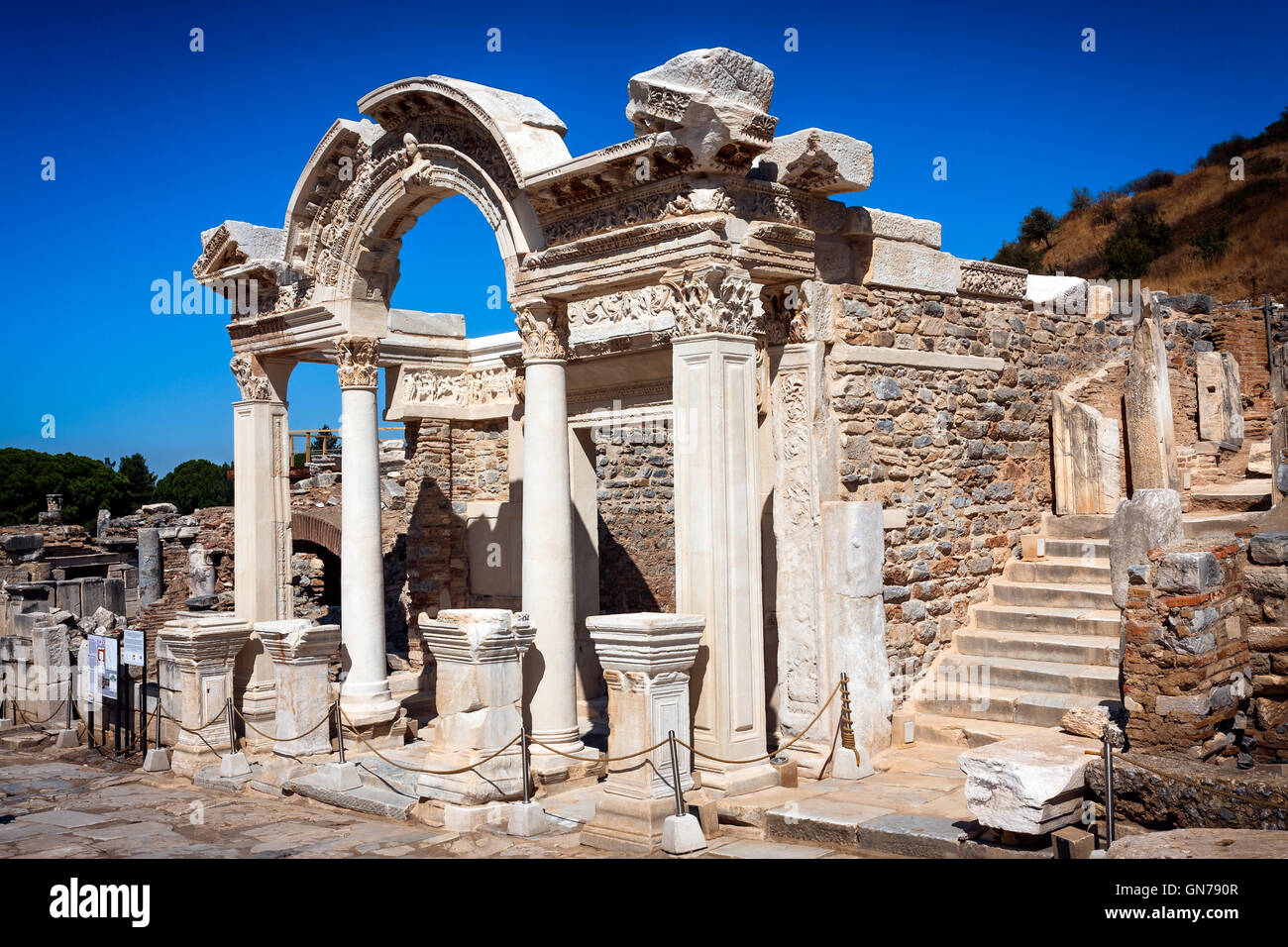 Ephesus, Temple of Hadrian Stock Photo