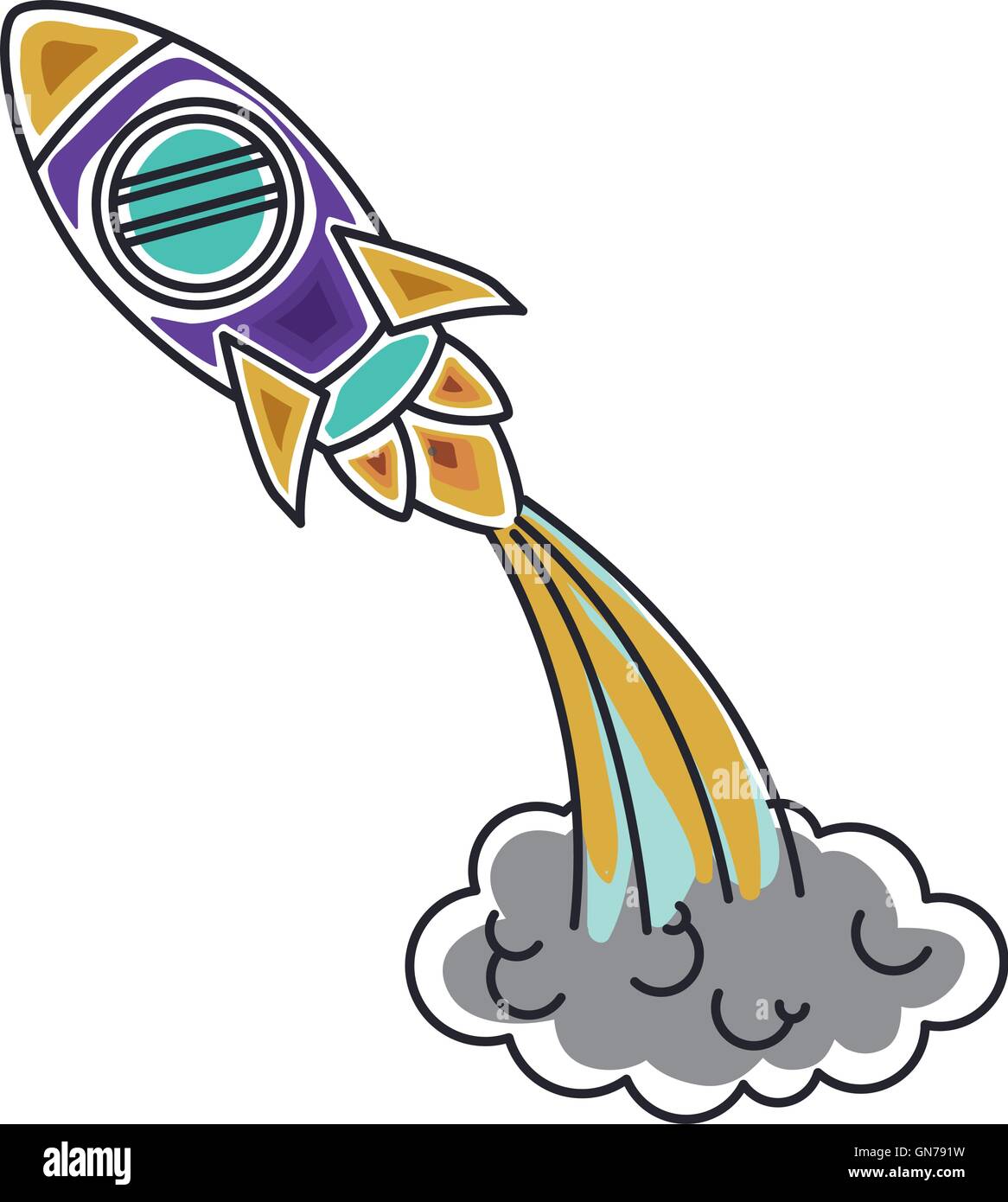rocket startup launcher isolated icon Stock Vector Image & Art - Alamy