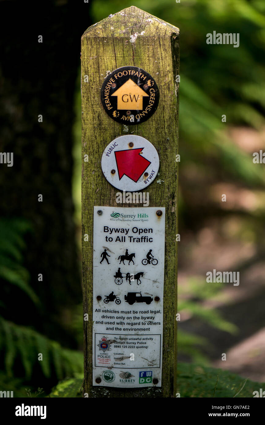 Highways and Byways marker post on one of the many walks in and around