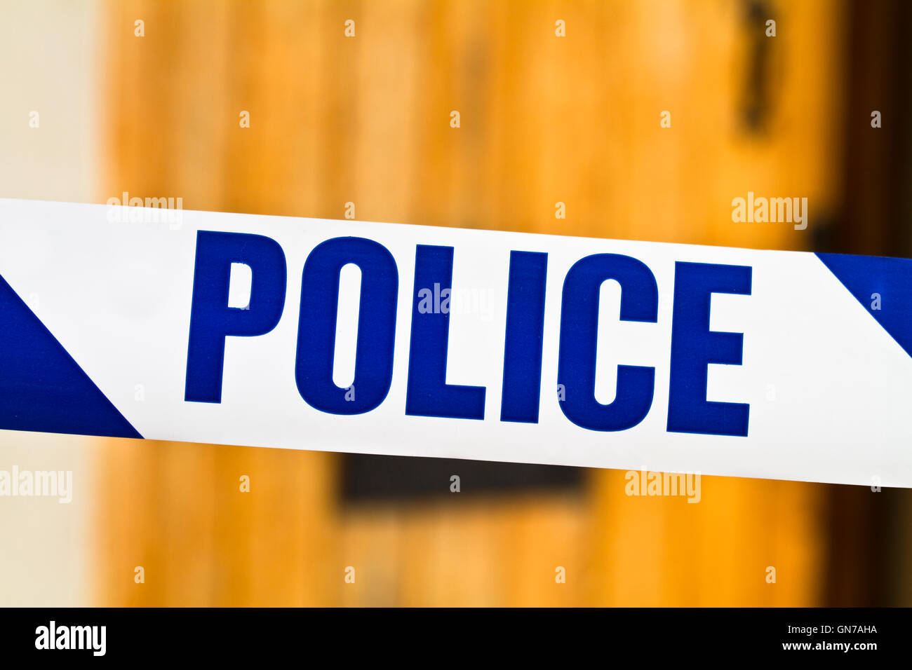 Blue and white police tape hires stock photography and images Alamy