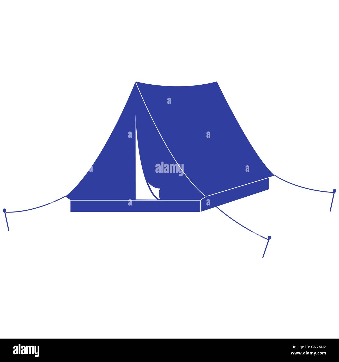 Stylized icon of a colored tourist tent on a white background Stock ...