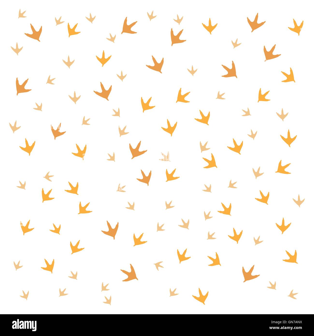 Nice picture of traces of birds on a white background Stock Vector