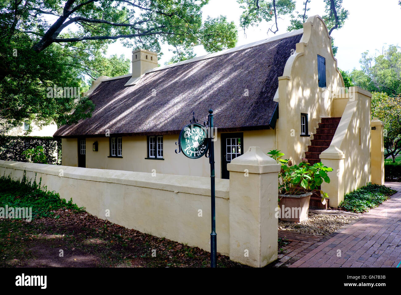 Rose terrace in garden of Vergelegen historic wine estate in Somerset