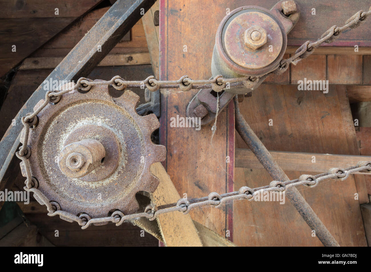 Chain transmission of a agricultural machine Stock Photo Alamy