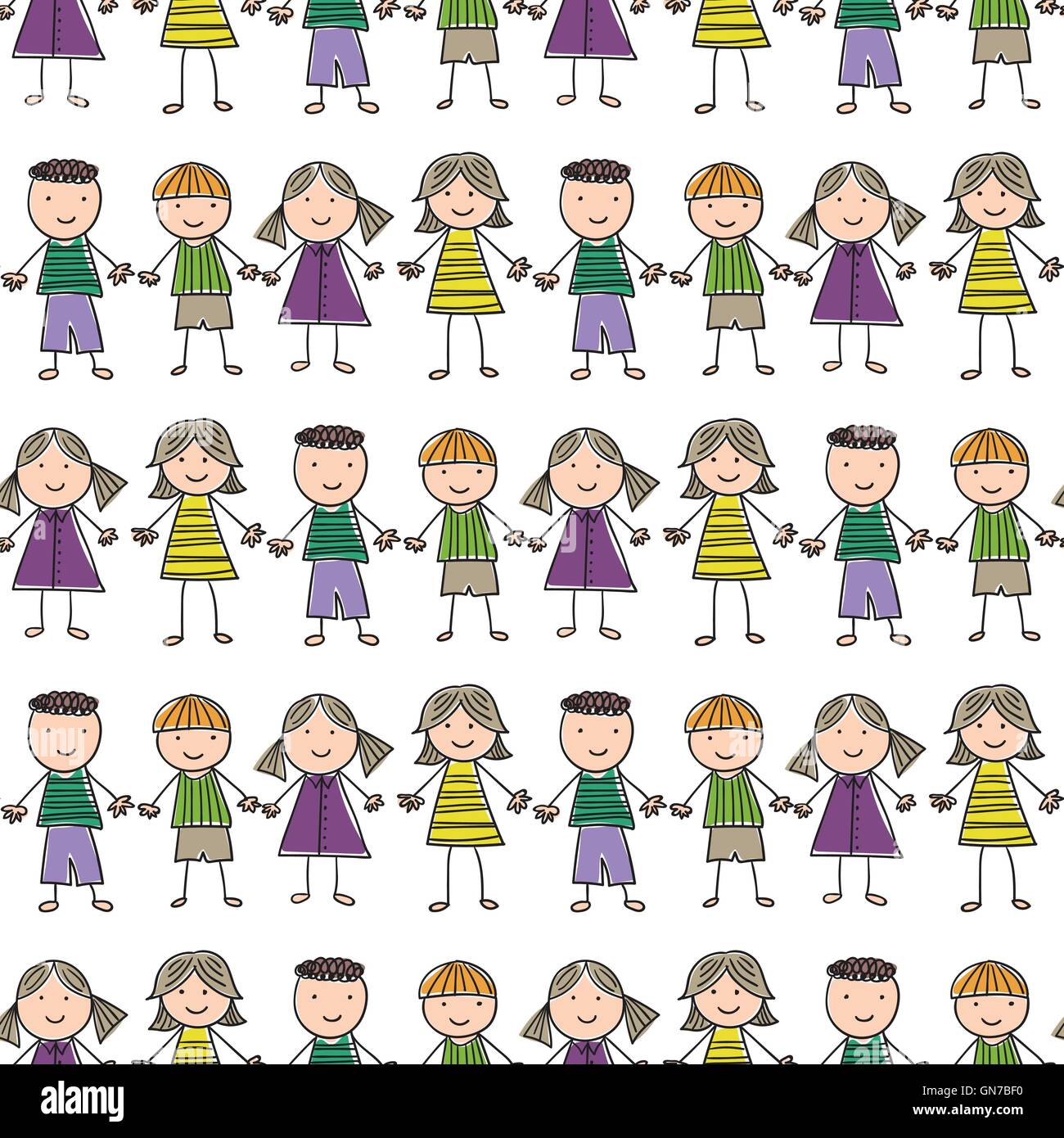 seamless pattern with of children Stock Vector Image & Art - Alamy