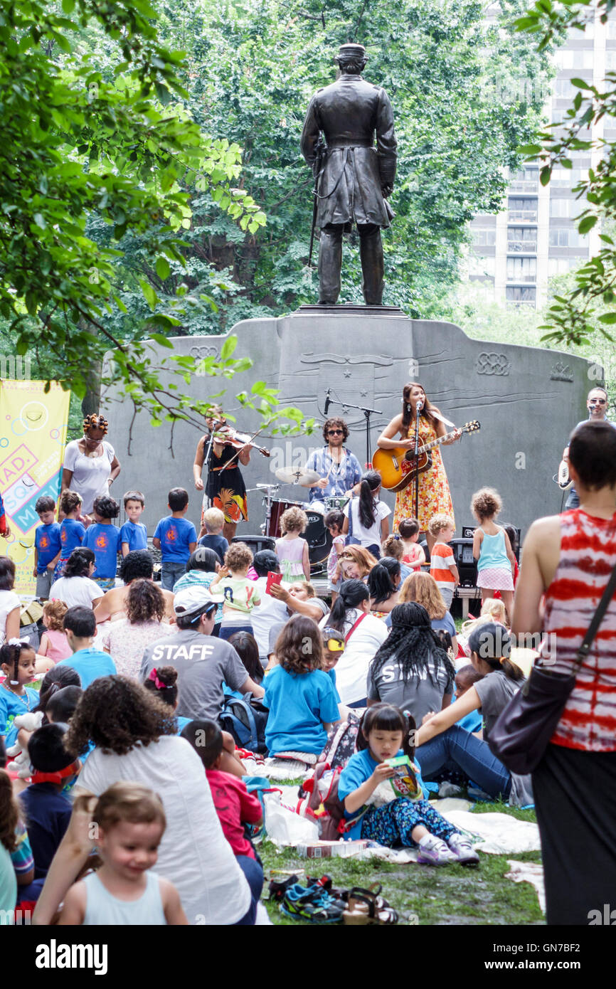 New York City,NY NYC,Manhattan,Madison Square Park,Farragut Lawn,garden,concert for kids