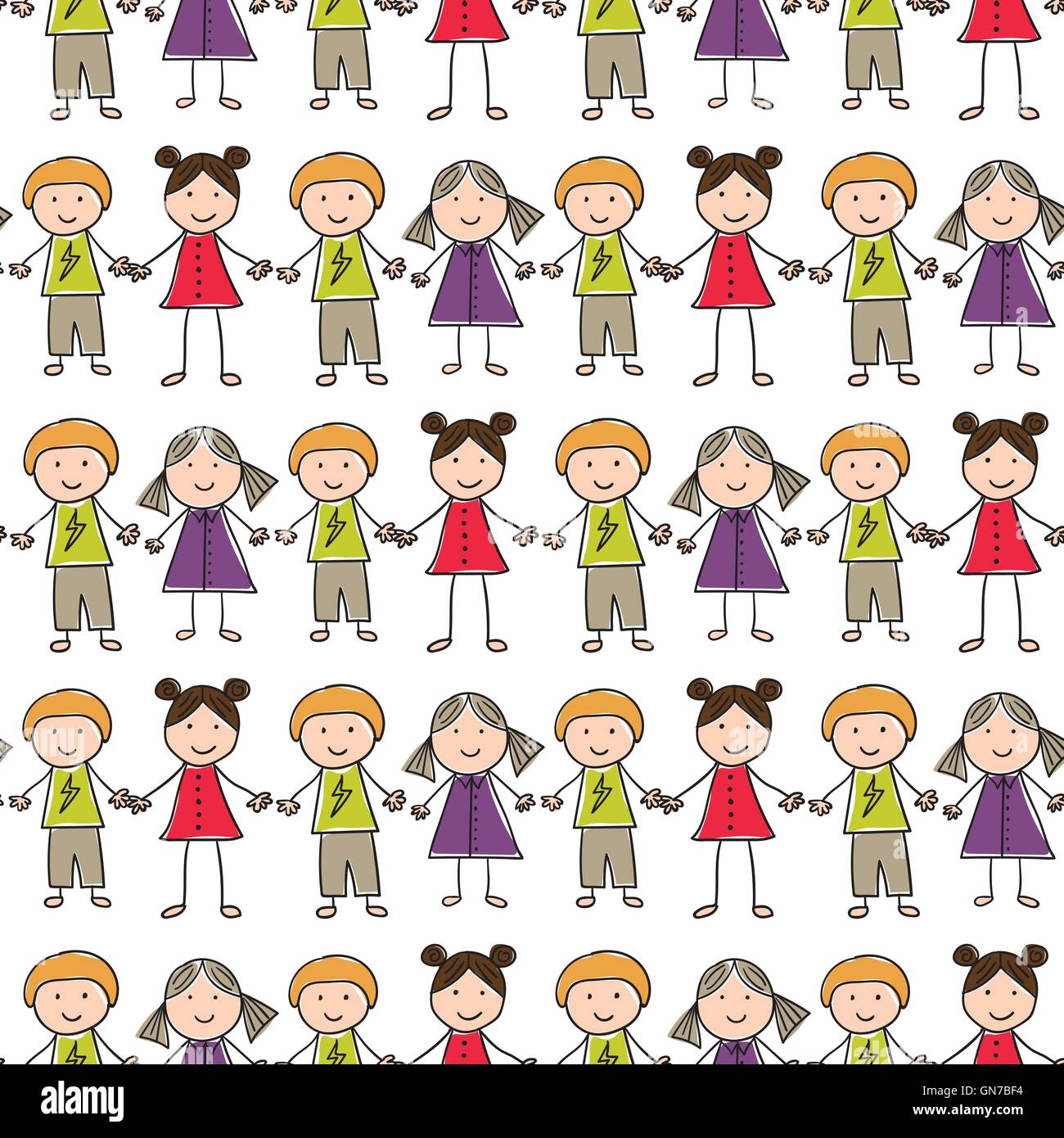 seamless pattern with of children Stock Vector Image & Art - Alamy