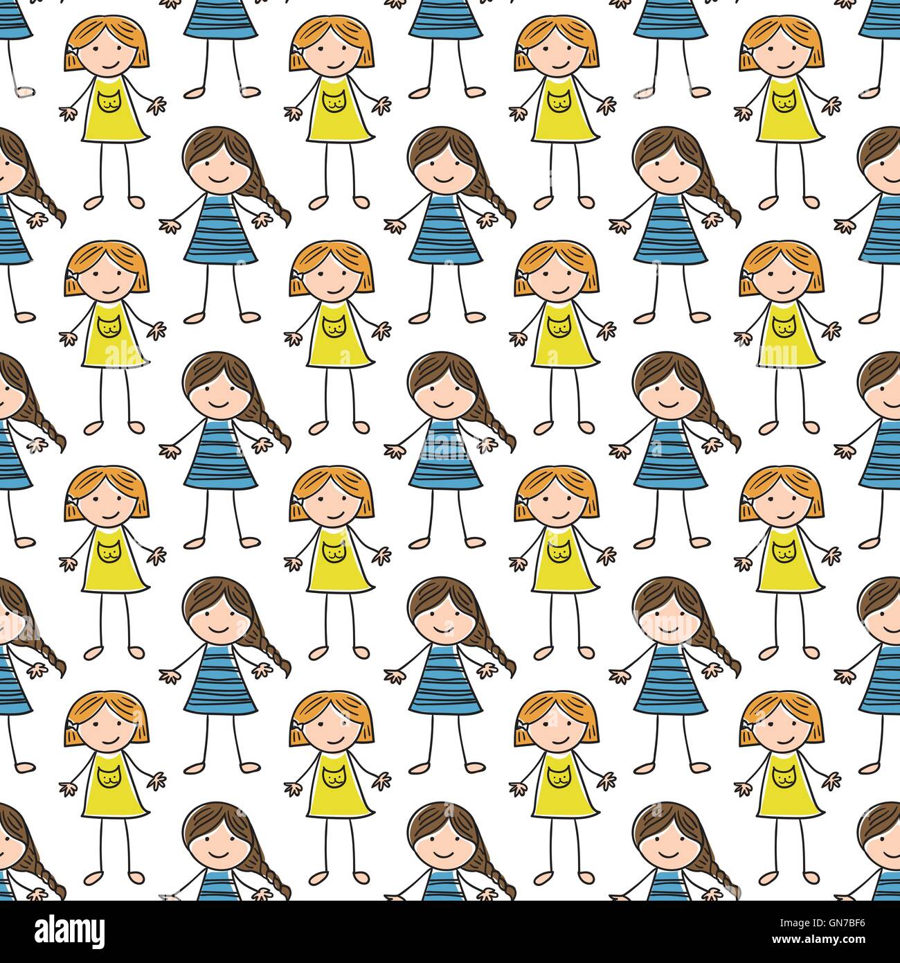 seamless pattern with of children Stock Vector Image & Art - Alamy