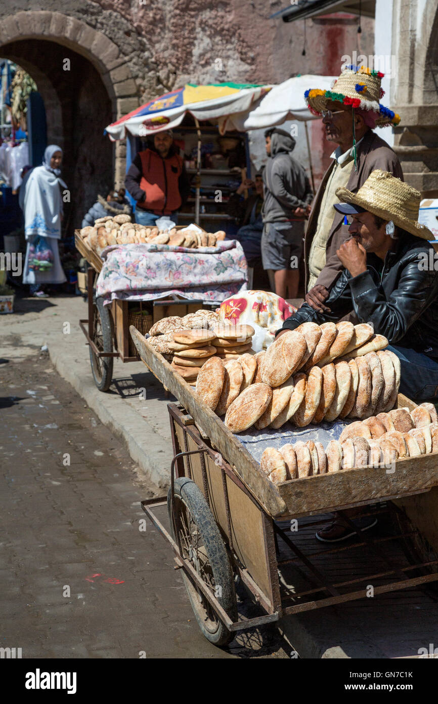 Essaouira, Morocco. Bread Vendor Carts inside the Medina. Ave. Mohamed