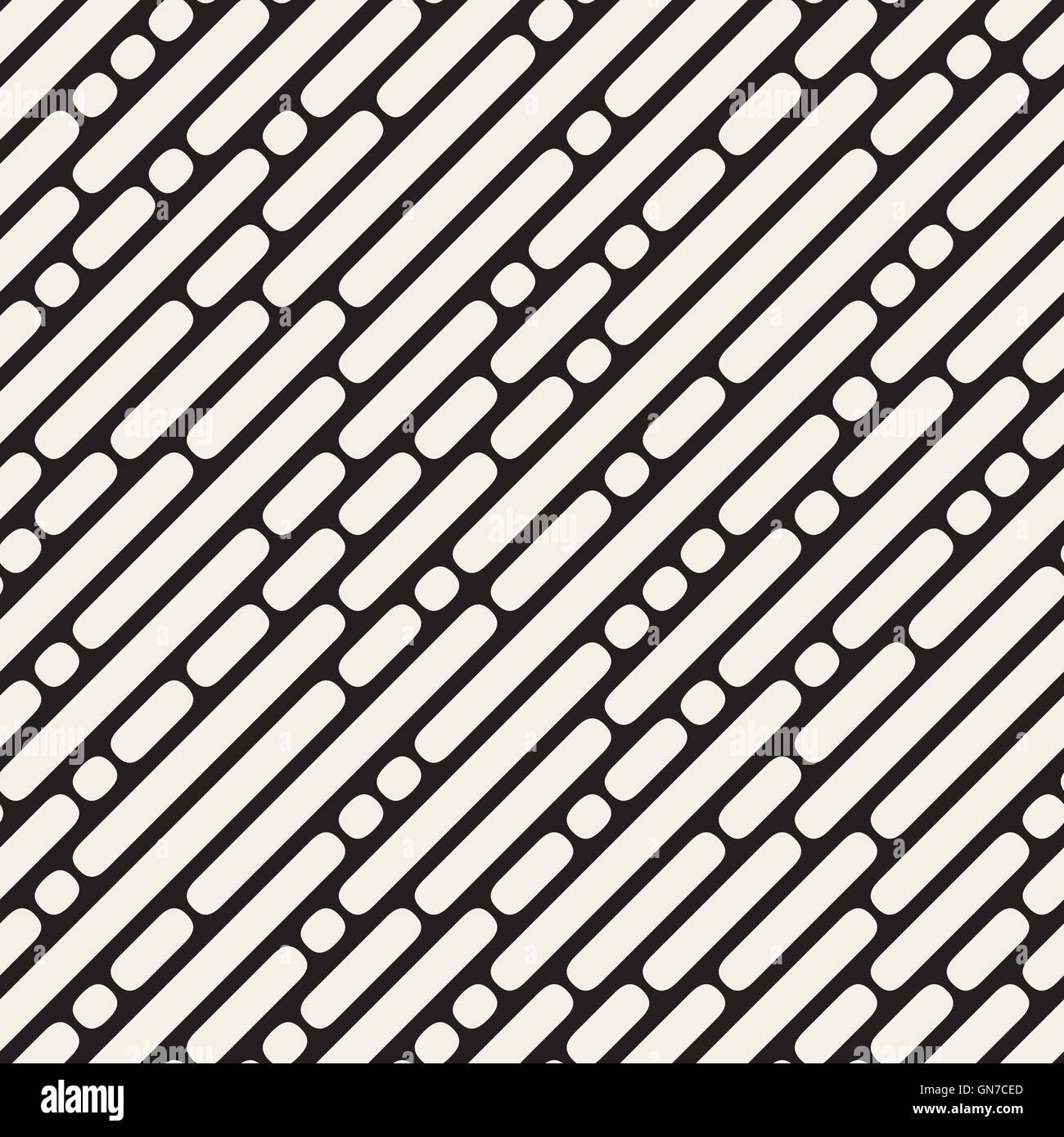 Diagonal Lines Rounded Vector Seamless Black and White Rounded Diagonal Lines Pattern Stock ...