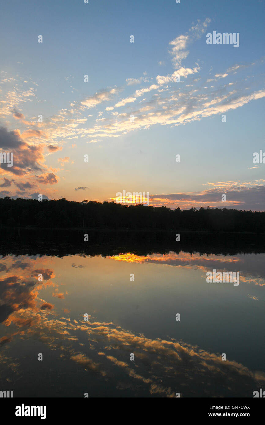 Sunset at Pickerel Point, Promised Land State Park, Pennsylvania Stock Photo Alamy