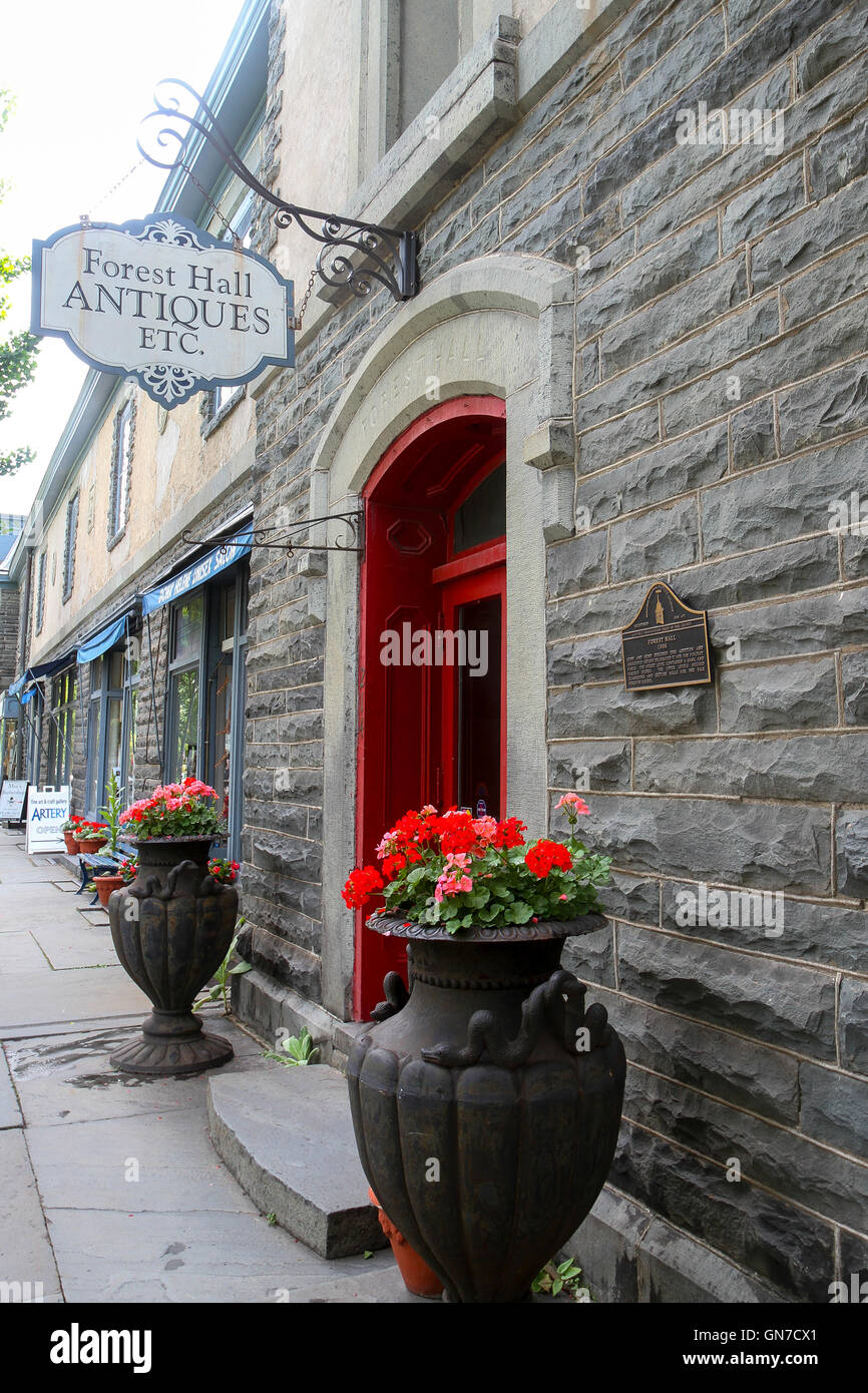 Forest Hall Antiques Etc, Milford, Pennsylvania Stock Photo