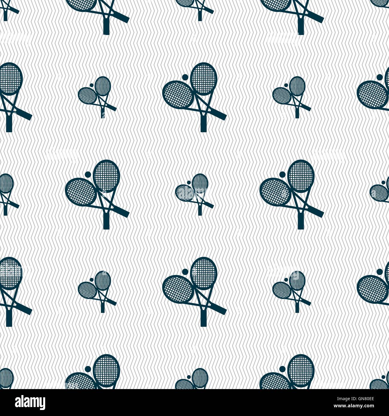 tennis icon sign. Seamless pattern with geometric texture. Vector Stock ...