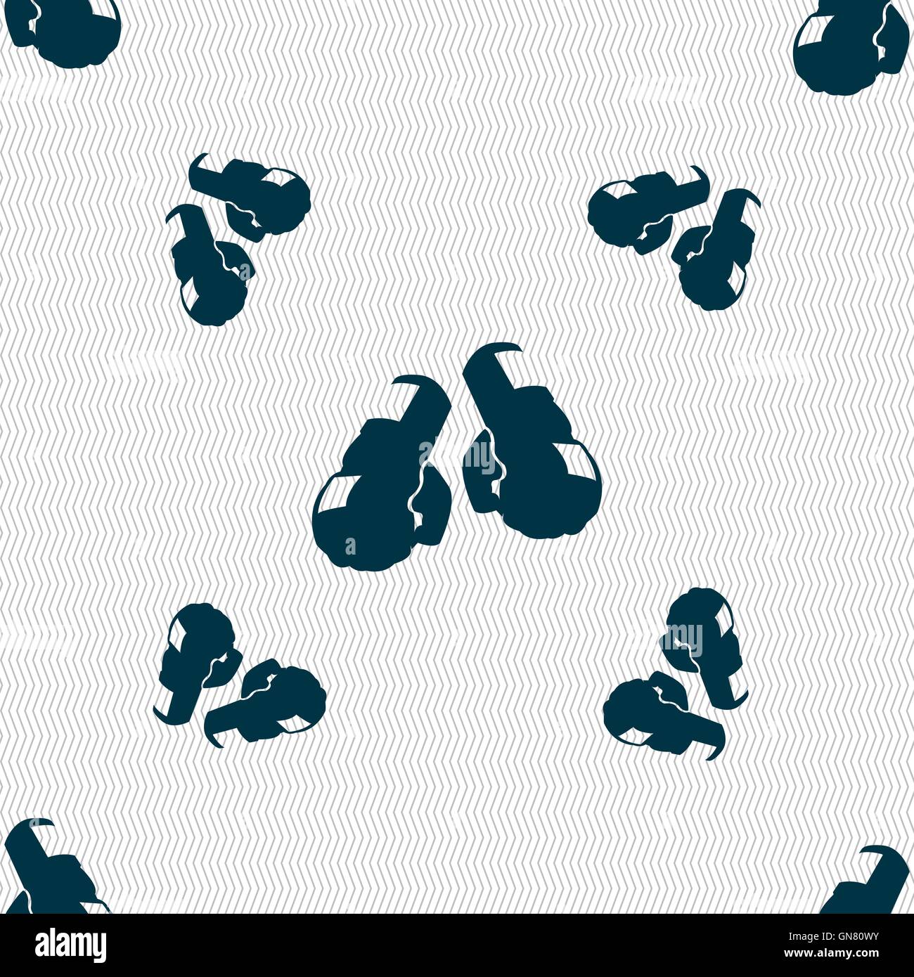 boxing gloves icon sign. Seamless pattern with geometric texture. Vector Stock Vector
