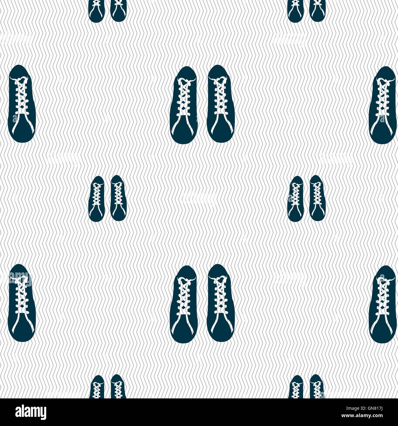 shoes icon sign. Seamless pattern with geometric texture. Vector Stock ...