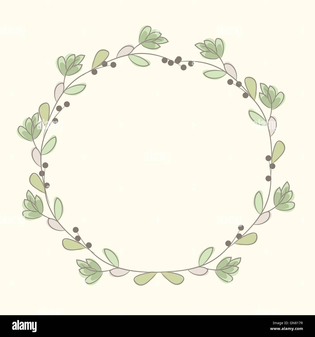 Greeting card with floral wreath Stock Vector Image & Art - Alamy