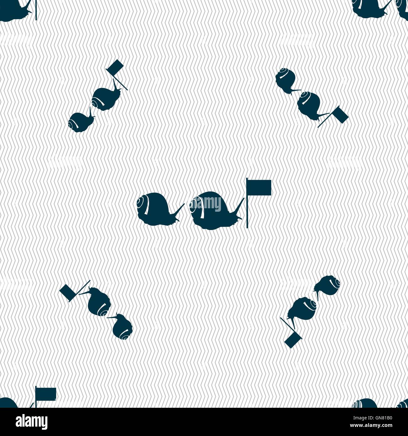 Fast snail icon sign. Seamless pattern with geometric texture. Vector ...