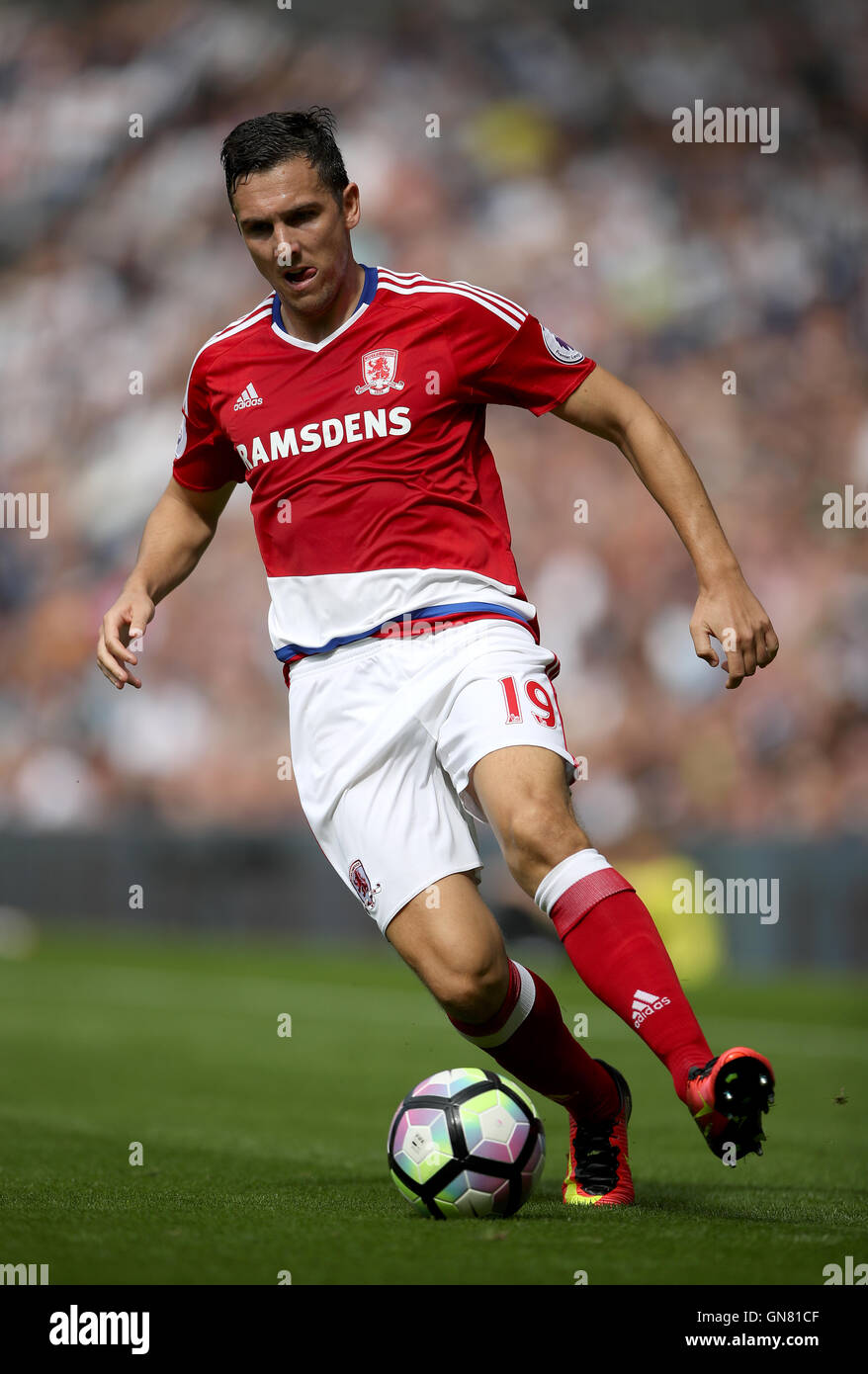 Middlesbrough's Stewart Downing during the Premier League match at The Hawthorns, West Bromwich. PRESS ASSOCIATION Photo. Picture date: Sunday August 28, 2016. See PA story SOCCER West Brom. Photo credit should read: Nick Potts/PA Wire. RESTRICTIONS: No use with unauthorised audio, video, data, fixture lists, club/league logos or 'live' services. Online in-match use limited to 75 images, no video emulation. No use in betting, games or single club/league/player publications. Stock Photo