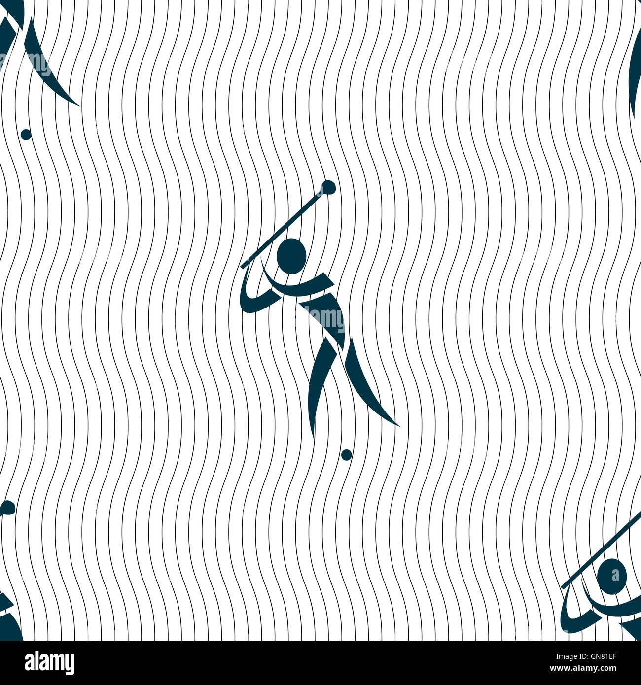 golf icon sign. Seamless pattern with geometric texture. Vector Stock ...