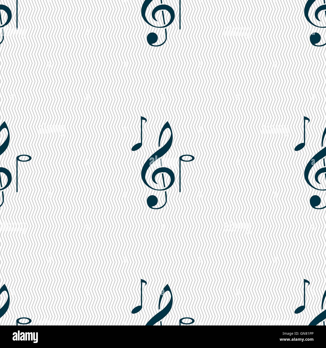 musical notes icon sign. Seamless pattern with geometric texture ...