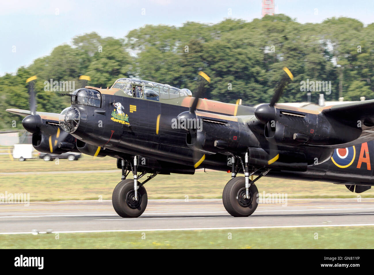 Battle Of Britain Memorial Flight (BBMF) Avro Lancaster World War II Bomber aircraft from RAF Coningsby. Stock Photo