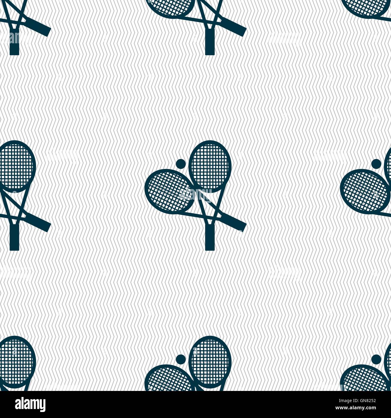 tennis icon sign. Seamless pattern with geometric texture. Vector Stock ...