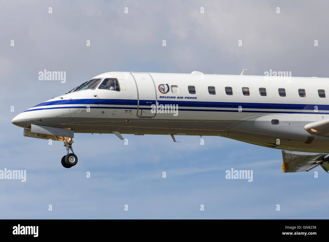 Belgian Air Component (Air Force) Embraer ERJ-135LR VIP aircraft at the  Royal International Air Tattoo (RIAT) at RAF Fairford Stock Photo - Alamy