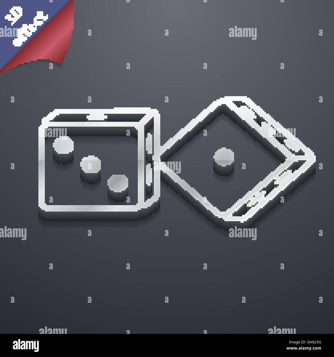 dices icon symbol. 3D style. Trendy, modern design with space for your