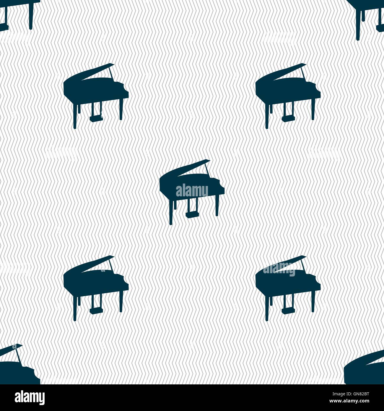 Grand piano icon sign. Seamless pattern with geometric texture. Vector ...