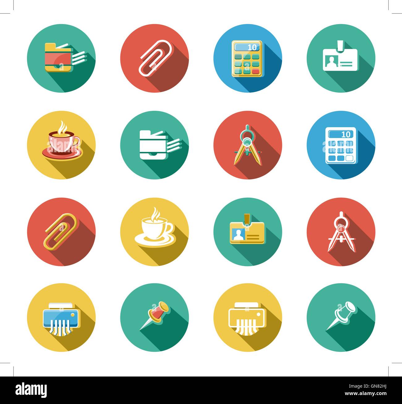 Business and Office Flat Icons Set Stock Vector Image & Art - Alamy