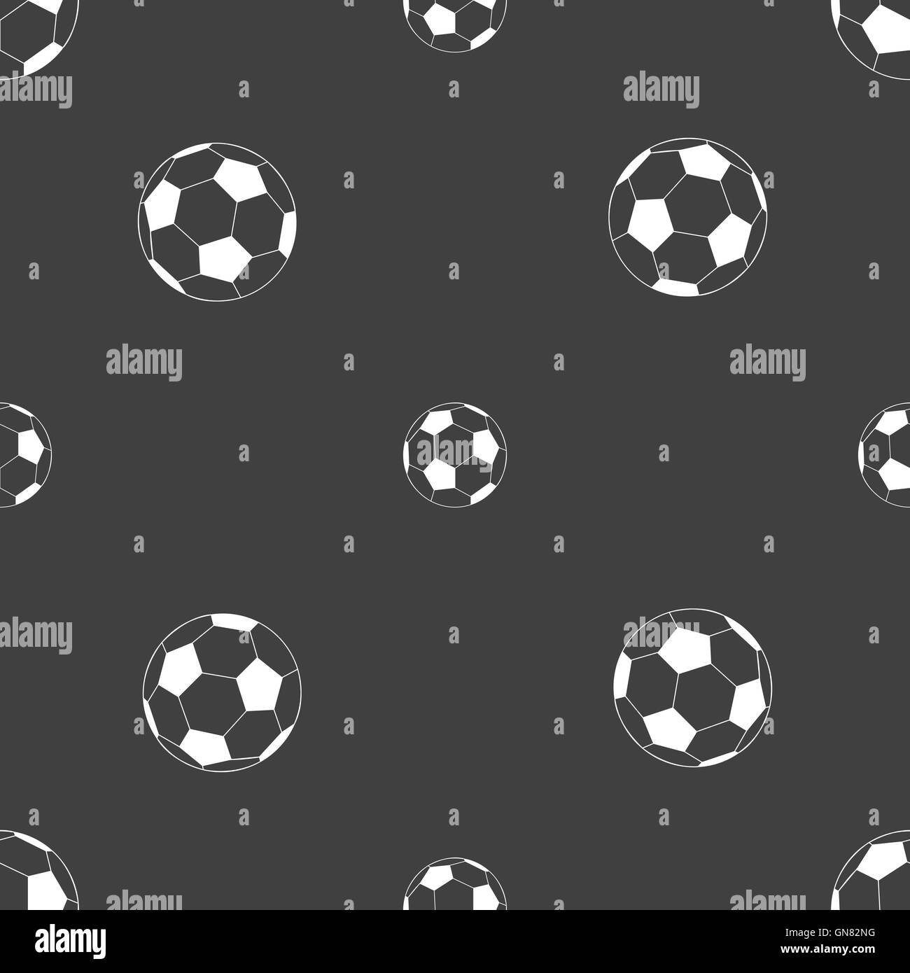football icon sign. Seamless pattern on a gray background. Vector Stock ...