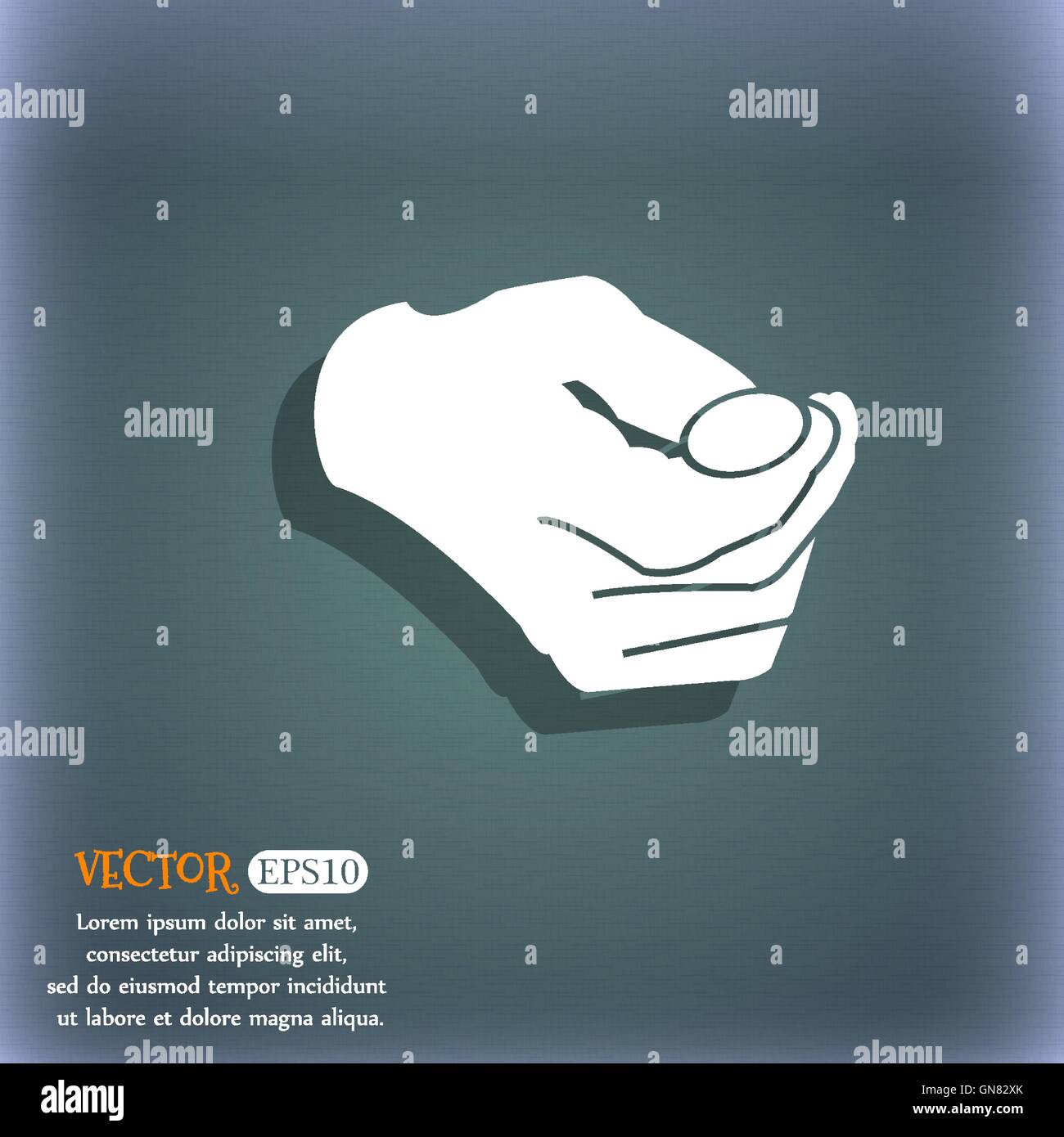 decision making by chance with coin, heads or tails icon. On the bluegreen abstract background