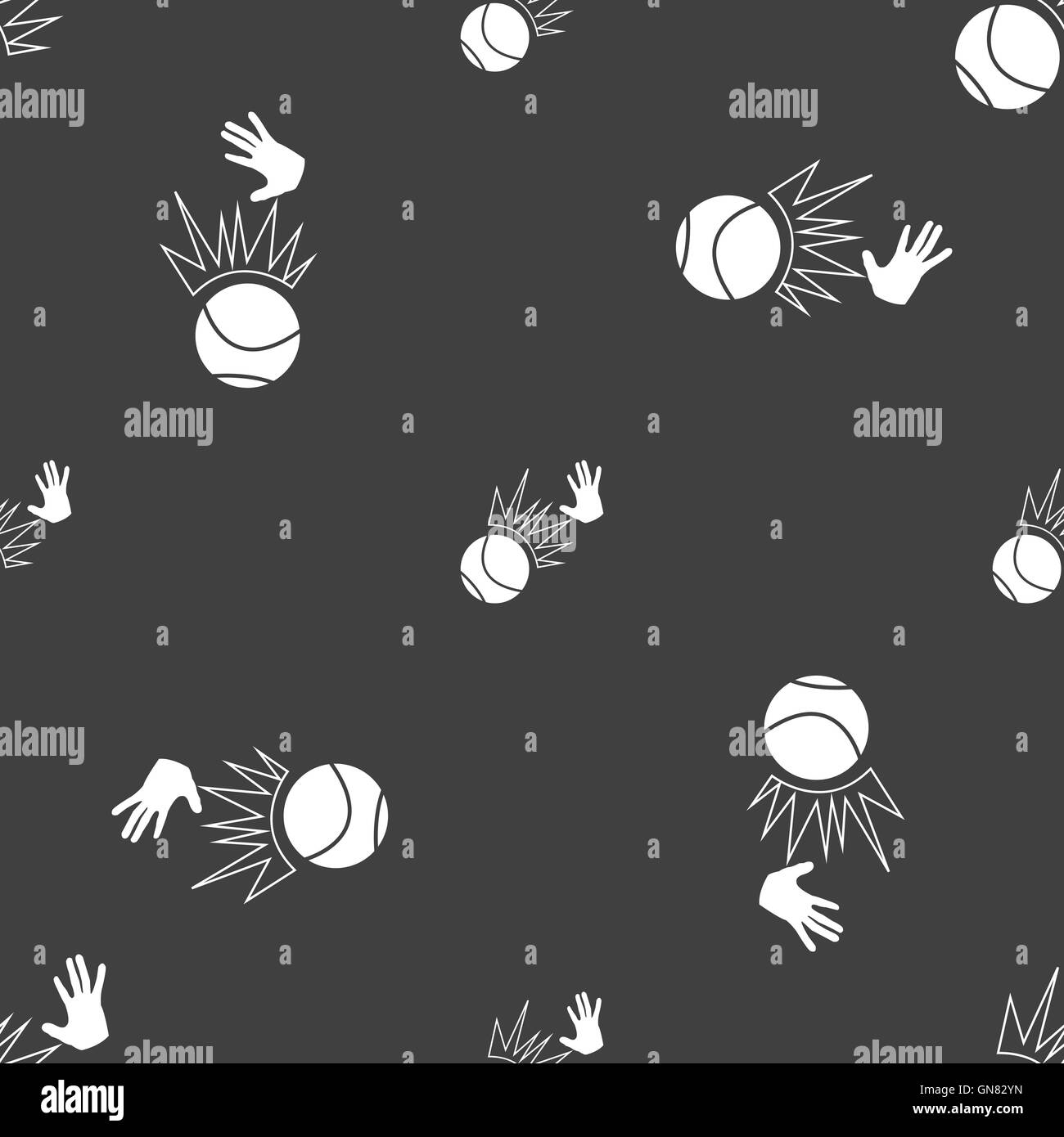 Basketball icon sign. Seamless pattern on a gray background. Vector ...