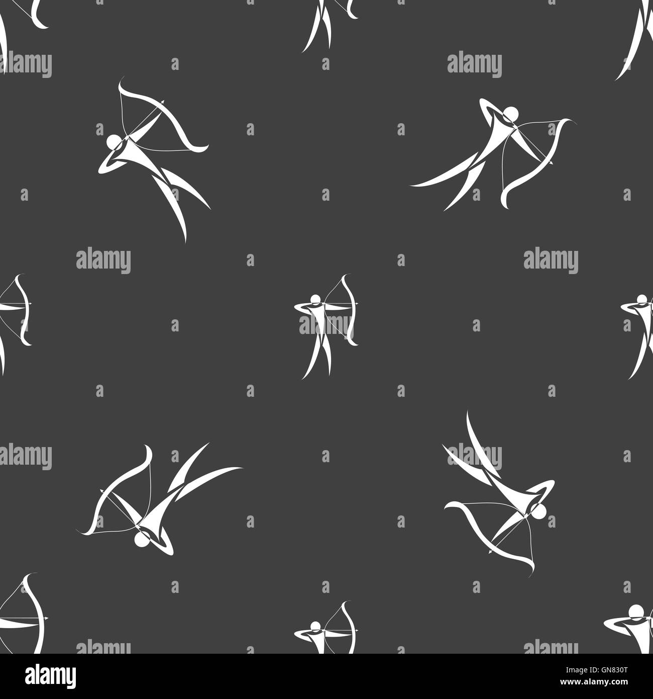 Archery icon sign. Seamless pattern on a gray background. Vector Stock ...